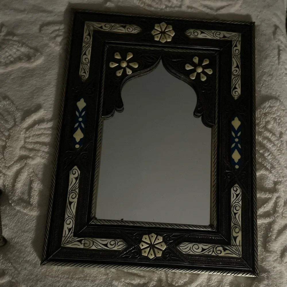 Black/White & Blue Moroccan Wall Mirror